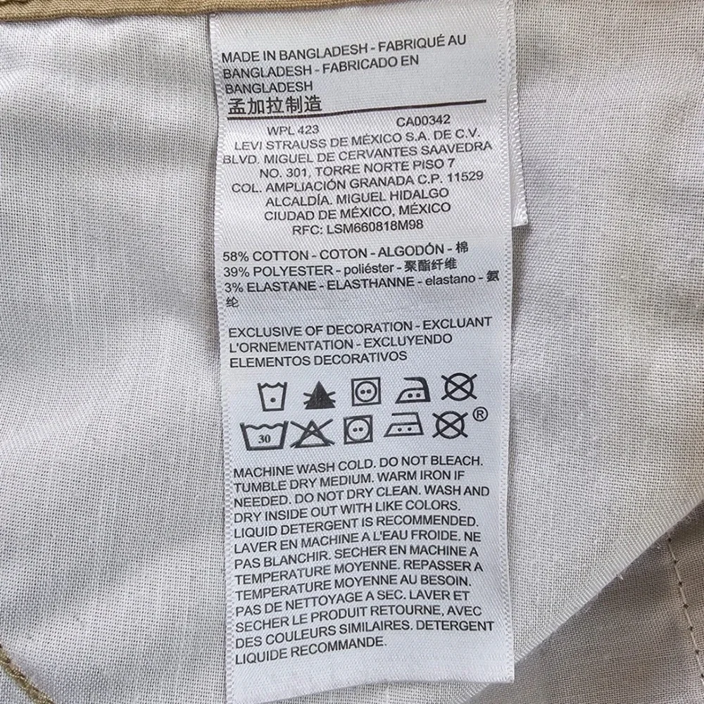Denizen from Levi's Khaki Pants Mens 30x32 Beige 216 Slim Fit‎ Boho Straight Leg